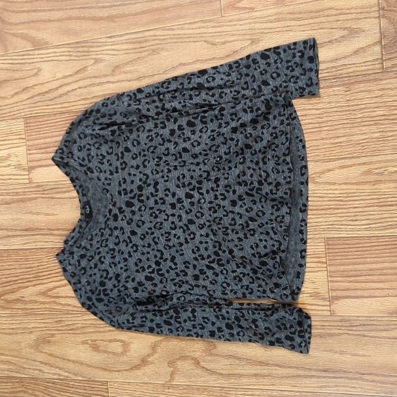 Rails Sami Charcoal Leopard print gray and black linen blend blouse, women's XS - Picture 1 of 6